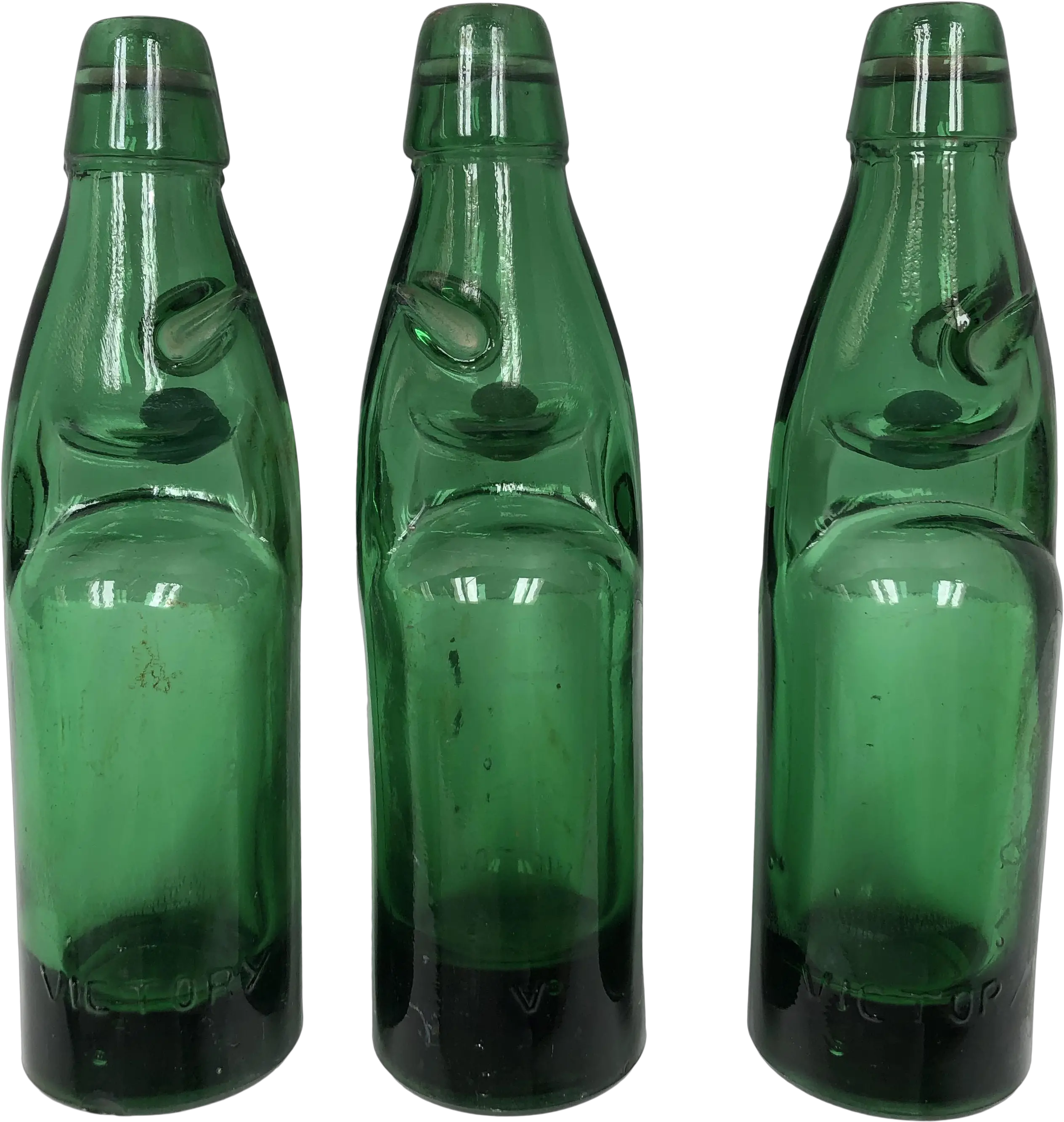  Vintage Codd Neck Soda Bottles With Marble Stoppers Set Of 3 Empty Png Soda Bottle Png