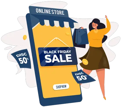  Best Premium Black Friday Shopping Queue Illustration Vertical Png Black Friday Icon