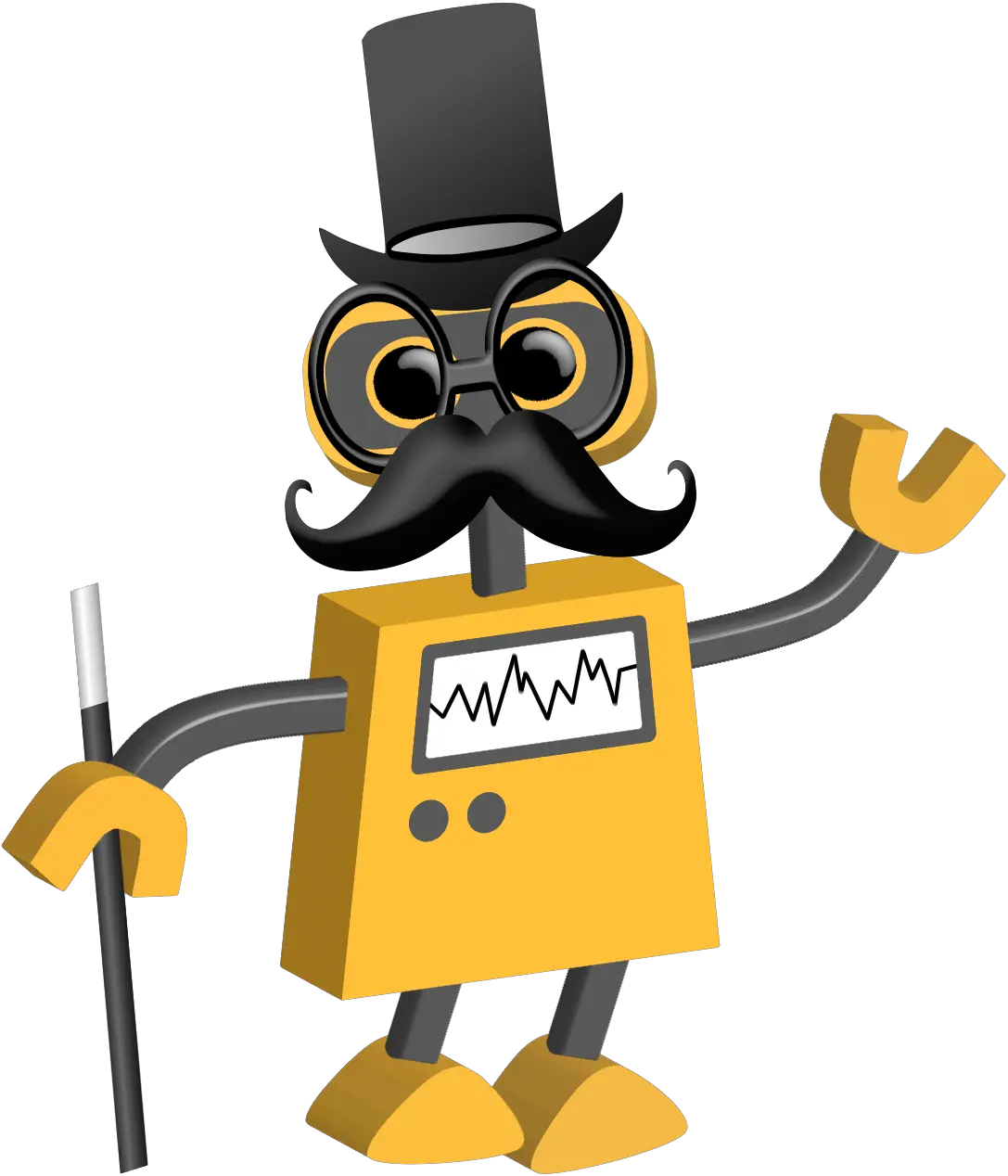  Robot 60 Top Hat Colorful Backgrounds Cartoon Design Robot With A Top Hat Png Mustache Transparent Background