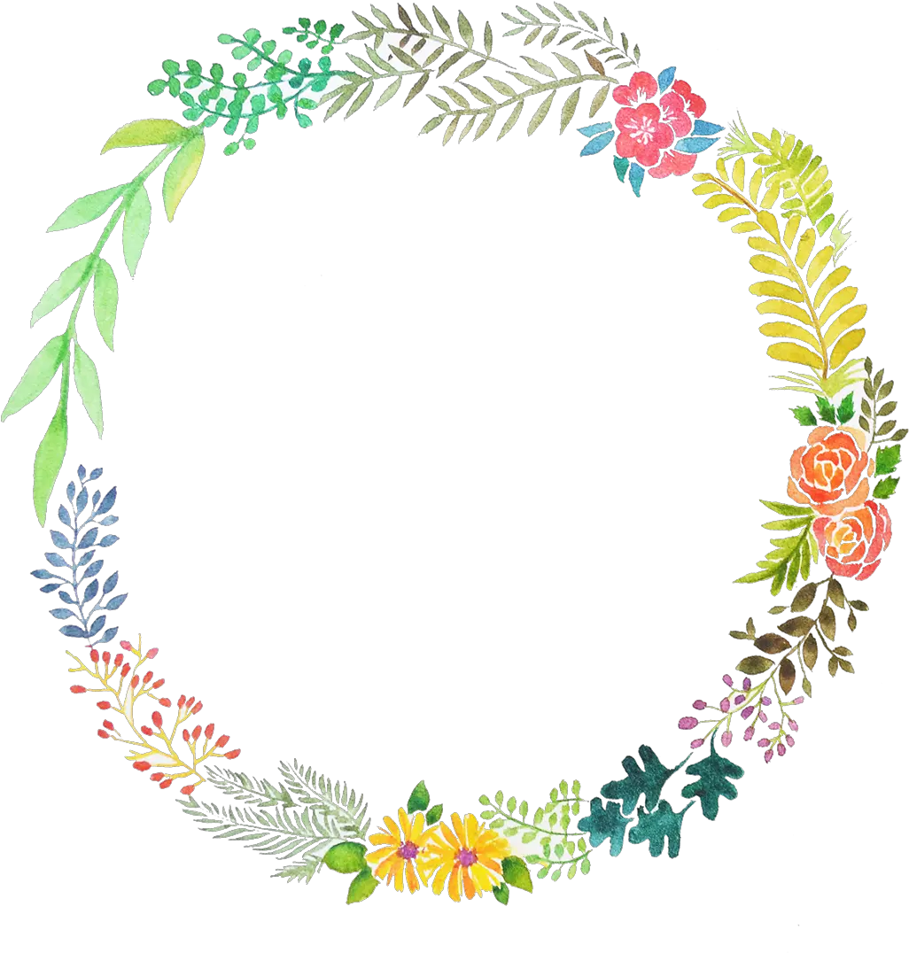  Floral Design Flower Wreath Paper Watercolor Painting Circle Flower Frame Paint Png Wreath Transparent