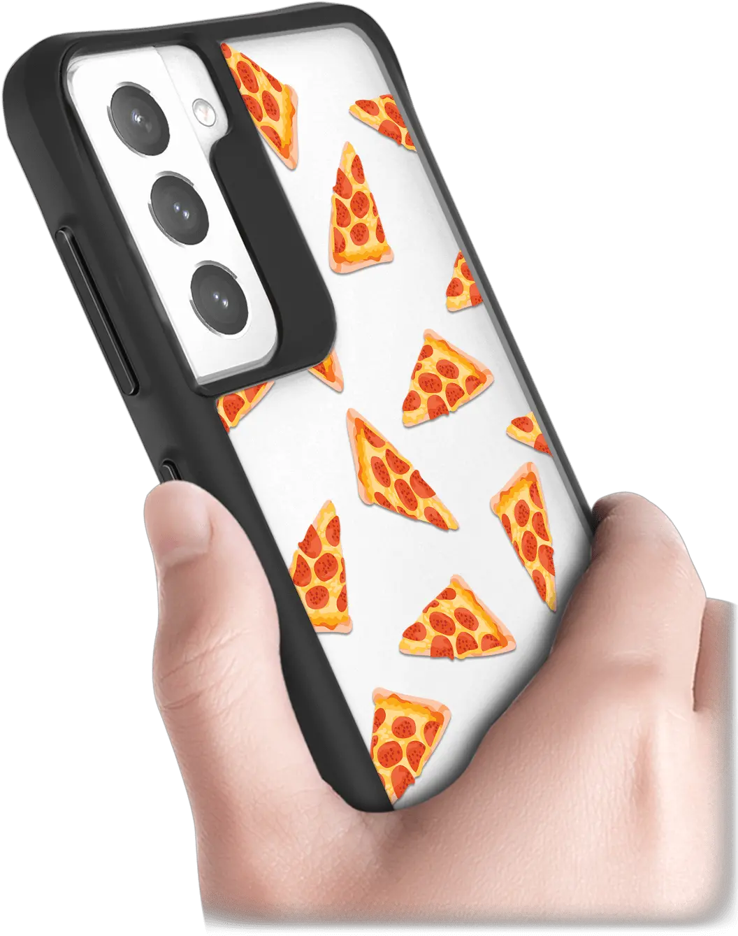  Dailyobjects Pizza Slice Icon Black Hybrid Clear Case Cover Mobile Phone Case Png Plus 1 Icon