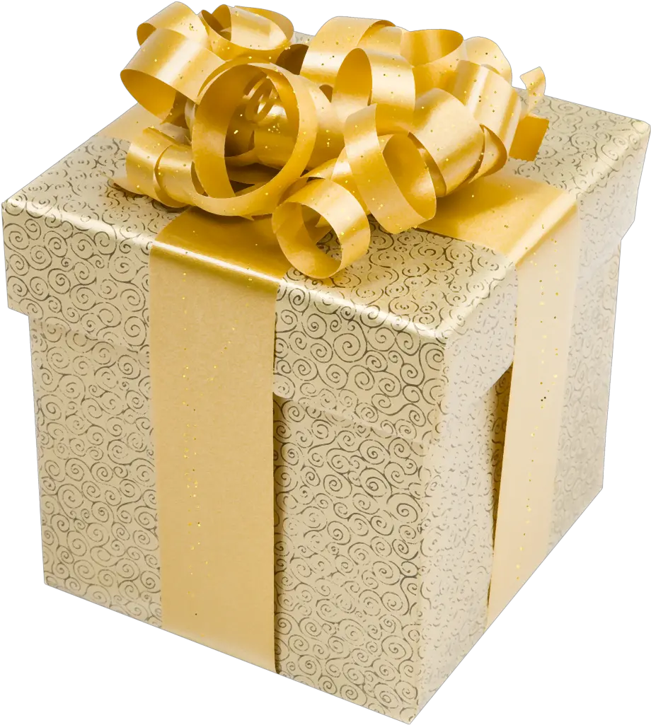  Download Gold Gift Box Clip Art Gold Present Png Present Png