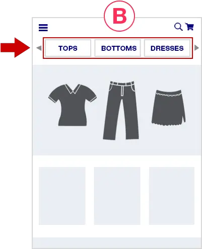  The Link Bar An Ecommerce Mobile Homepage Navigation Short Sleeve Png Hamburger Icon Html