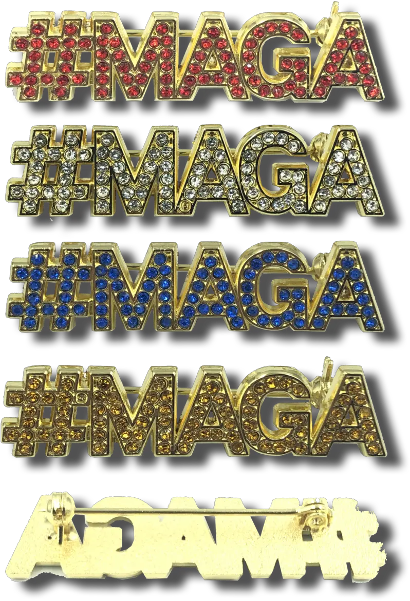  Red Crystal Maga Pin Trump Make America Great Again Poster Png Maga Png