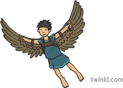  Icarus With Wings Illustration Twinkl Icarus Cartoon Png Cartoon Wings Png