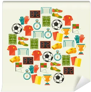  Wall Mural Sports Background With Soccer Football Flat Football Png Sport Flat Icon