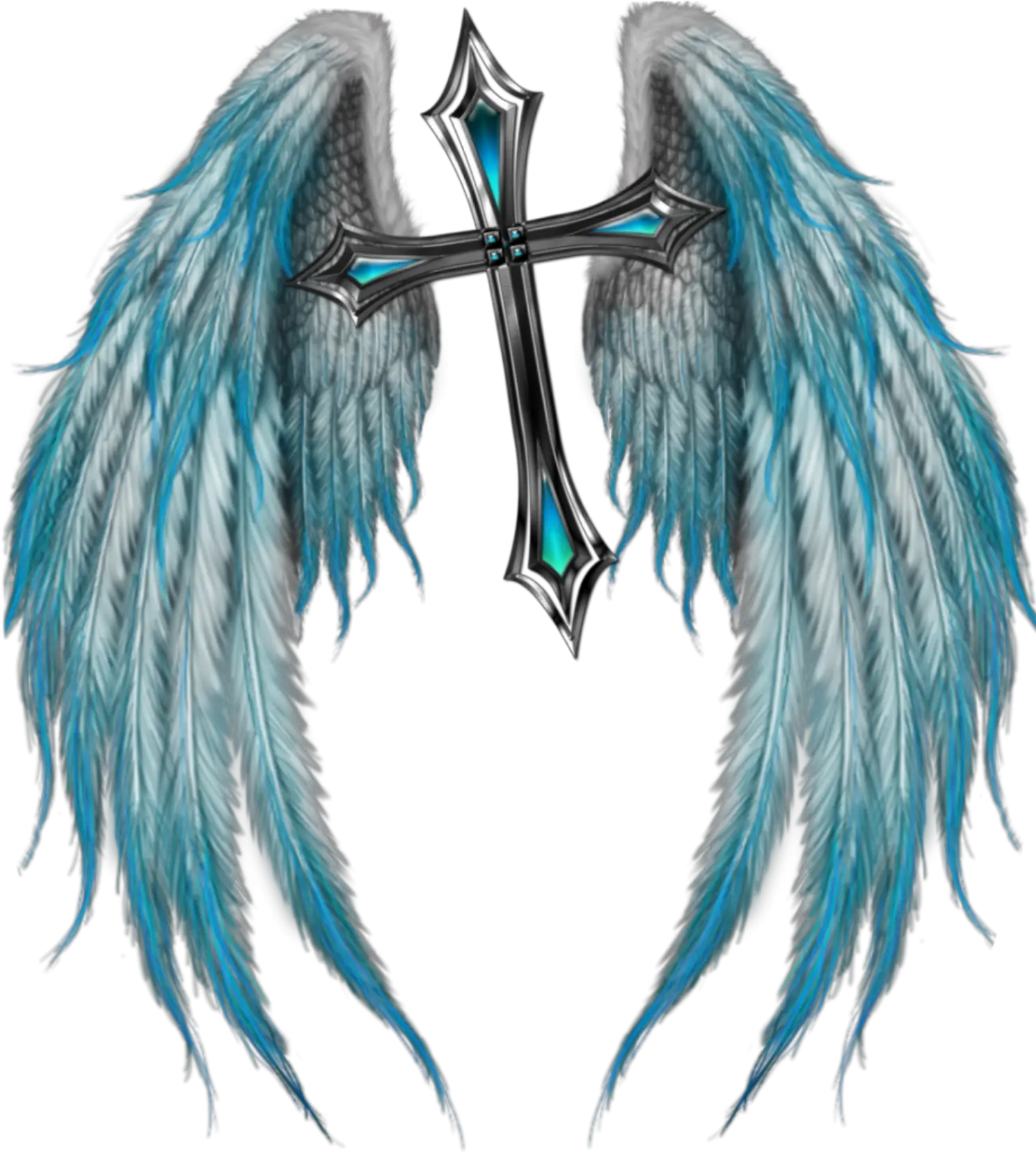  Feather Tattoo Png From Faith Knights Takashimau0027s Symbol Angel Blue Wings Png Angle Wings Png