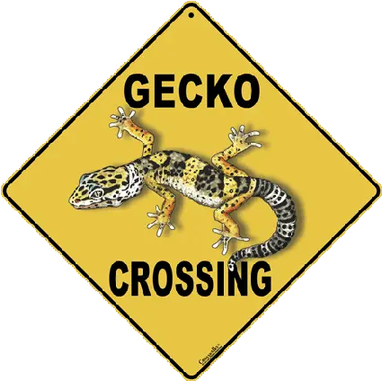  Gecko Crossing Sign Dinosaur Crossing Sign Png Leopard Gecko Png