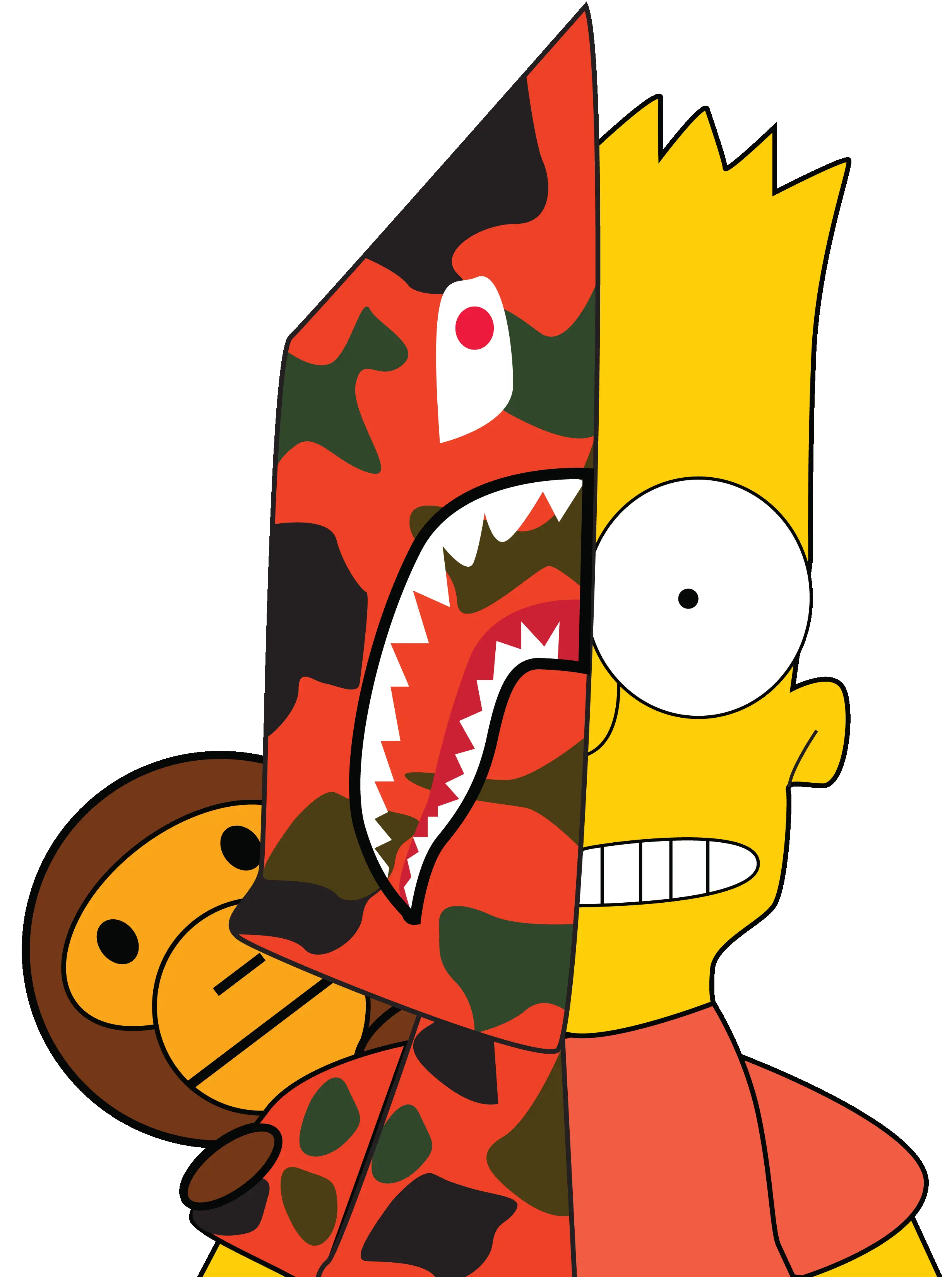  Bape Cool Simpson Drawings Bart Simpson X Bape Png Bape Logo Png