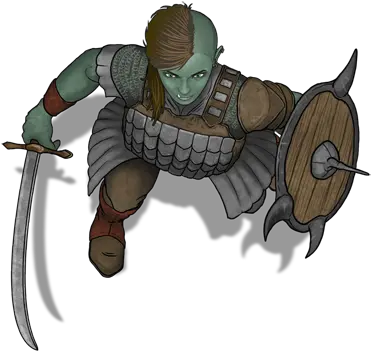  Half Orc Fighter Token Orc Warrior Cartoon Png Orc Png