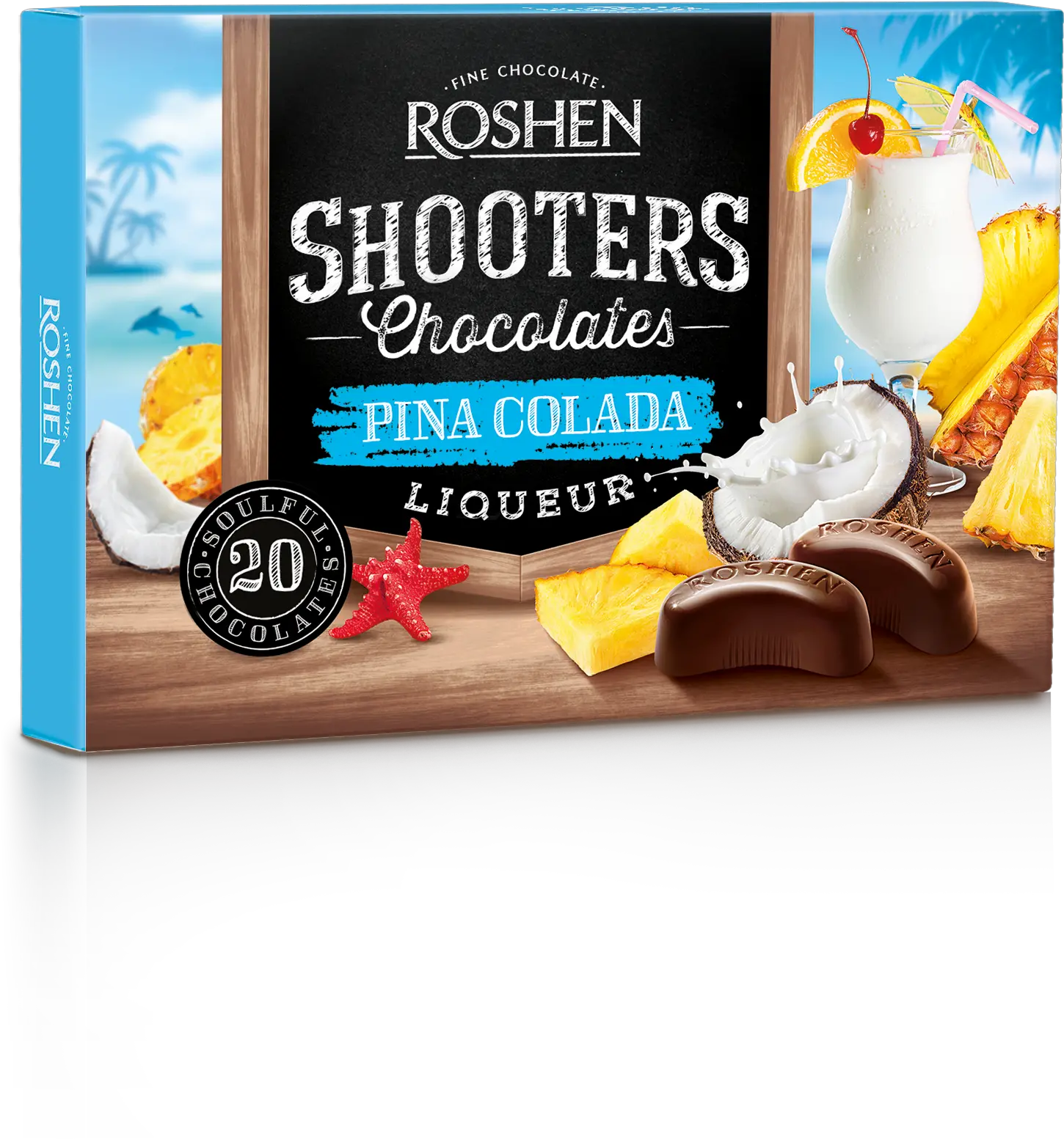  Roshen Shooters Dark Chocolate With Piña Colada Filling 150g Png Pina