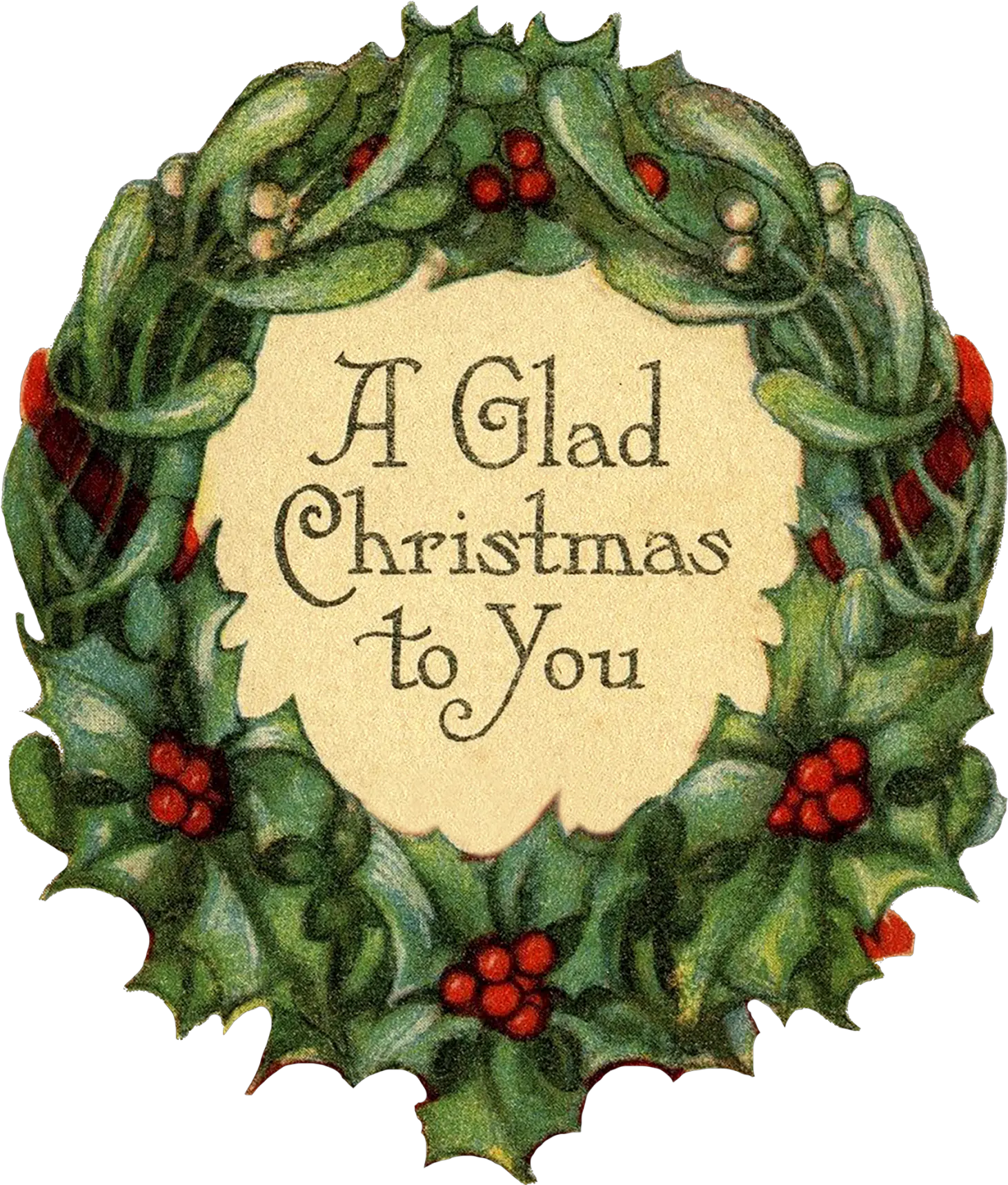  A Glad Christmas Wreath Holly Png Holly Garland Png