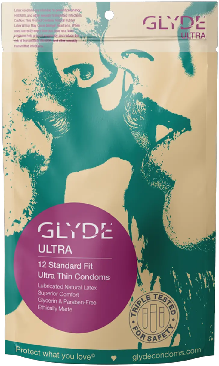  Glyde Ultra Thin Standard Fit 12 Count Organic Condoms Png Condom Png