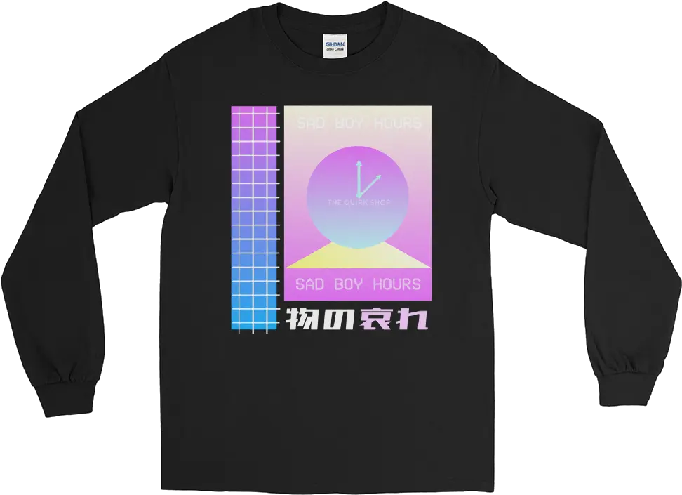  Sad Boy Hours Retro Vaporwave Longsleeve T Shirt Washington Dc Go Go T Shirts Png Vapor Wave Png