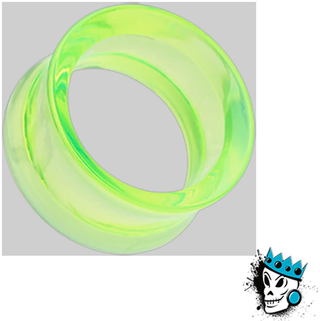  Semi Transparent Neon Acrylic Double Flare Tunnels 8 Gauge 1 Inch Kings Body Jewelry Png Flare Transparent