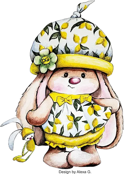  Cute Bunny Wearing Dolce And Gabbana Lemon Dress Hand Towel Happy Png Dolce And Gabbana Icon T Shirts