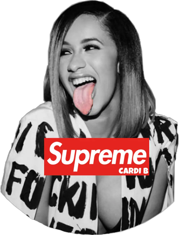  Cardi B Clipart Black And White Supreme Png Cardi B Png