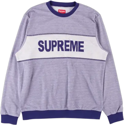  Supreme Tonal Stripe Logo Crewneck Ss 17 Su3791 Png Stripe Logo Png