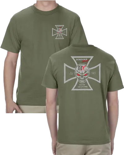  Bassani Xhaust Iron Cross T Shirt Army Green Emblem Png Iron Cross Png