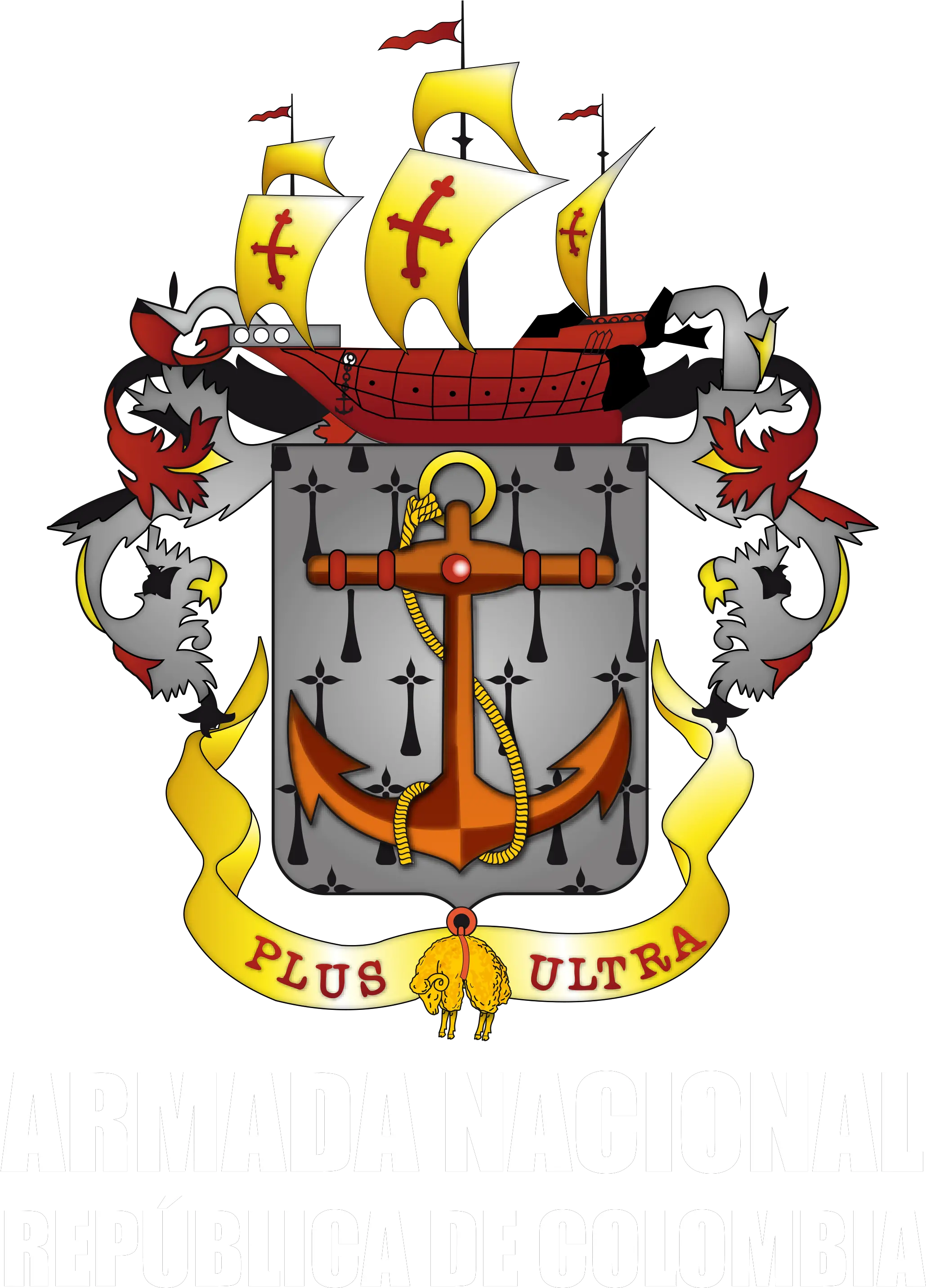  Fileescudo Armada Nacional De Colombia Letras Blancaspng Colombian Navy Letras Png