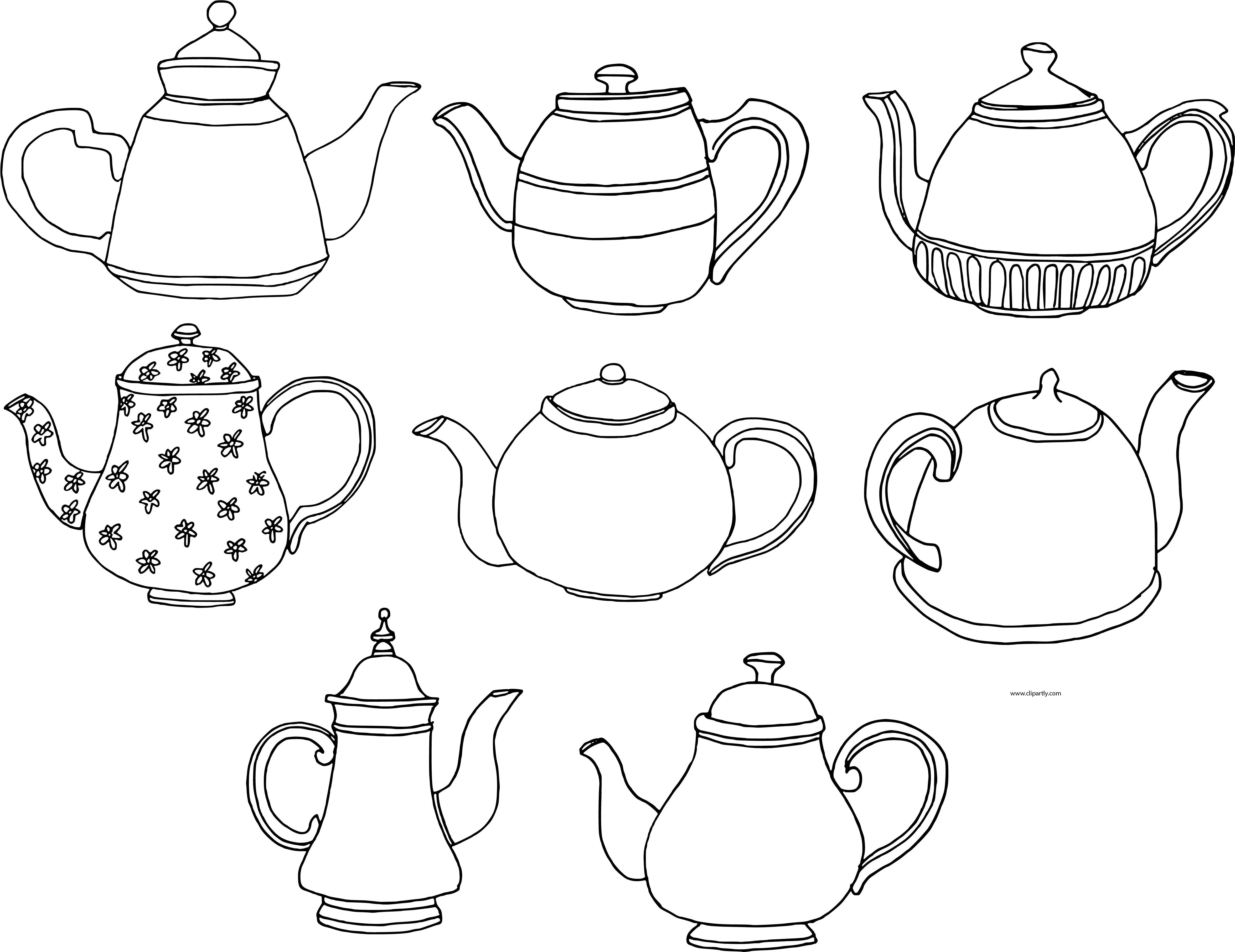  Teapot Basic Black White Clipart Png White Teapot Image Png Teapot Png