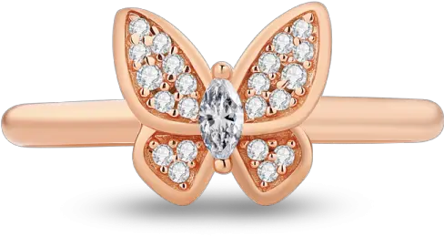  Rose Gold Butterfly Dream Rings Solid Png Gold Butterfly Png