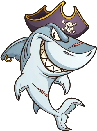  Printed Vinyl Pirate Shark Stickers Factory Shark Pirate Png Cartoon Shark Png