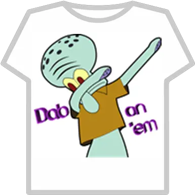  Dabbbing Squidward T Shirt Roblox Really Red Bubble Sticker Png Squidward Dab Png