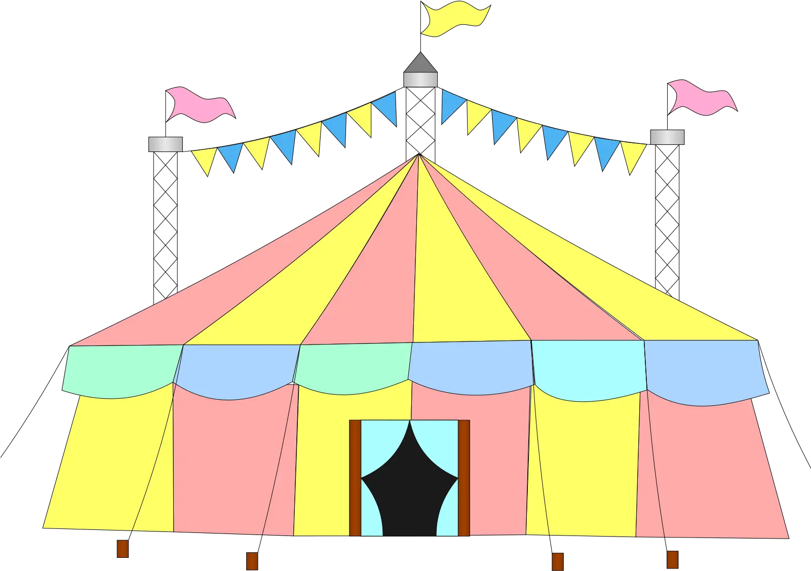  Big Top Tent Circus Svg Vector Clip Art Pastel Carnival Tent Clipart Png Carnival Tent Png