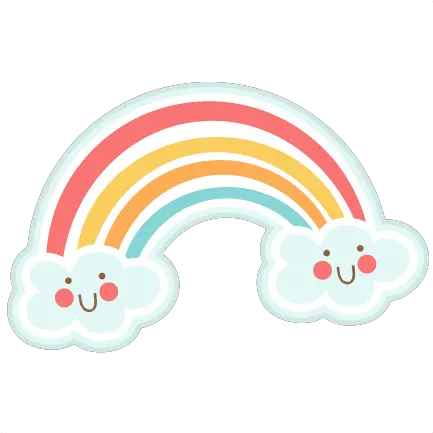  Pin Cute Rainbow Clipart Black And White Png Cartoon Rainbow Png