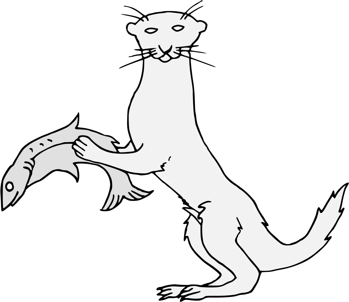  Otter Traceable Heraldic Art Animal Figure Png Otter Png