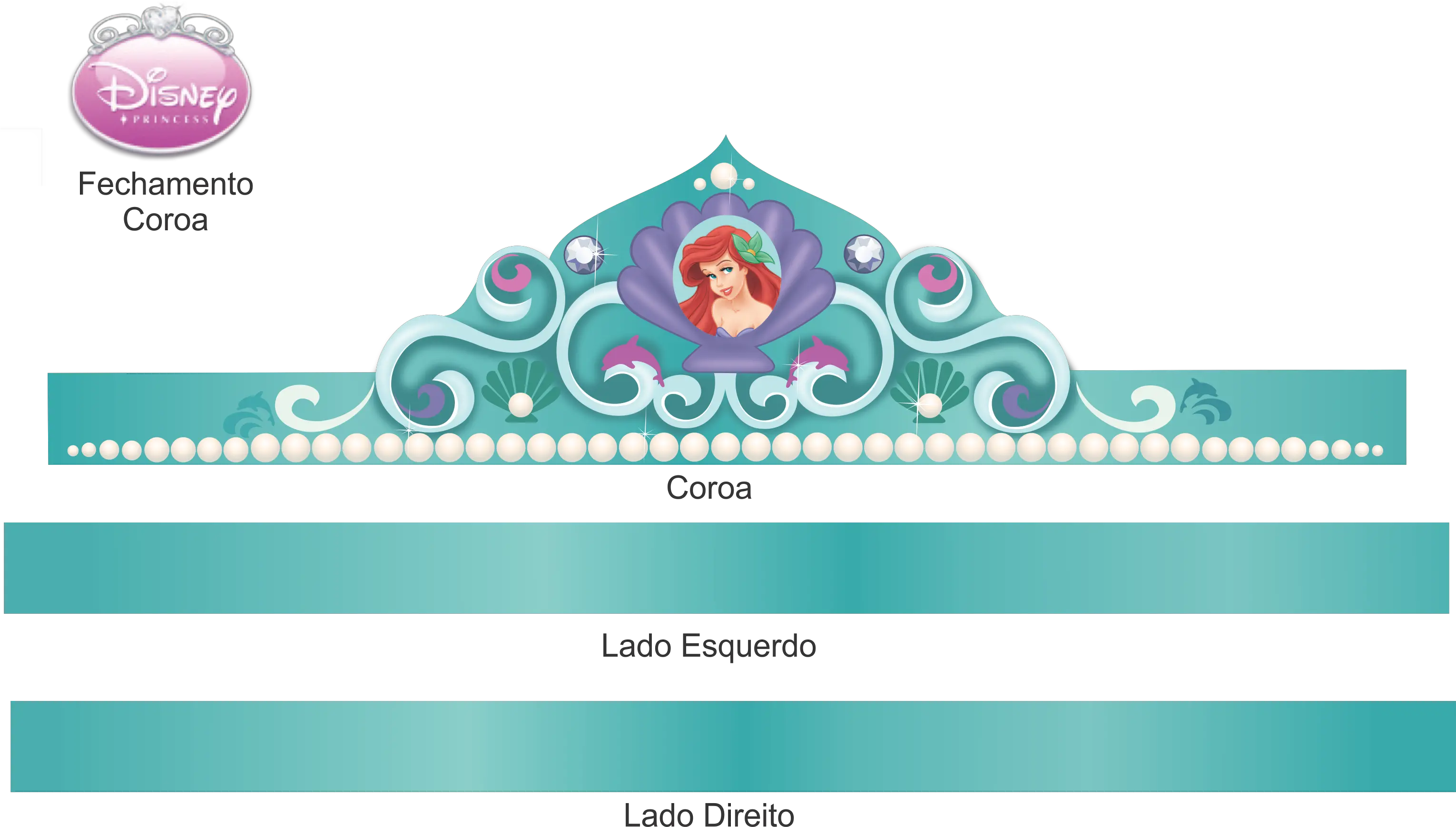  Molde Coroa Princesa Ariel Png Disney Princess Ariel Png