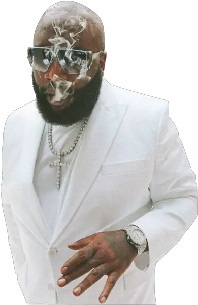  Rick Ross In All White Transparent Png Rick Ross In Suit Rick Ross Png