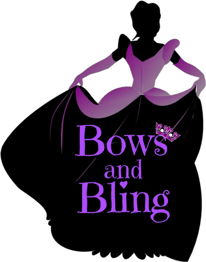  Bows And Bling Disney Princess Silhouette In Pink Clipart Illustration Png Bling Png