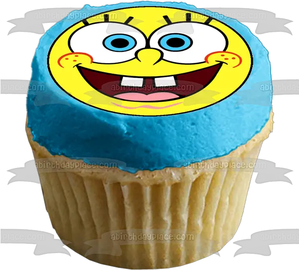  Spongebob Squarepants Circle Face Edible Cake Topper Image Abpid12433 Beyblade Cupcakes Png Minecraft Cake Icon