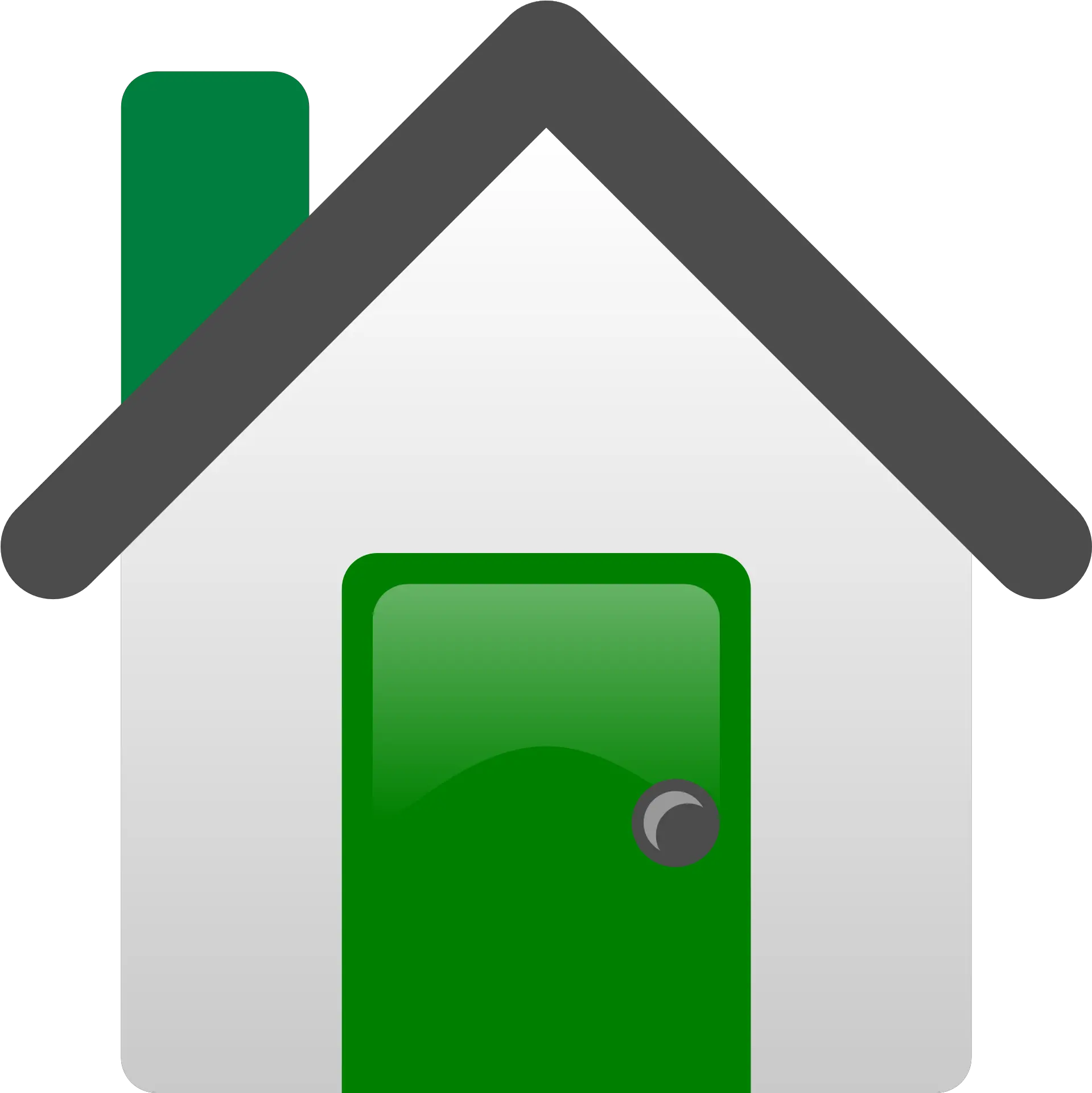  Grey House With Green Door Icon Free Frente De Casa Png Front Door Icon