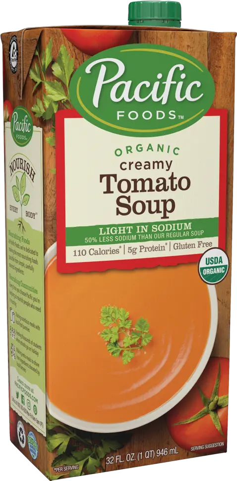  Organic Creamy Tomato Soup Light In Sodium 32oz Pacific Roasted Red Pepper And Tomato Soup Png Soup Png