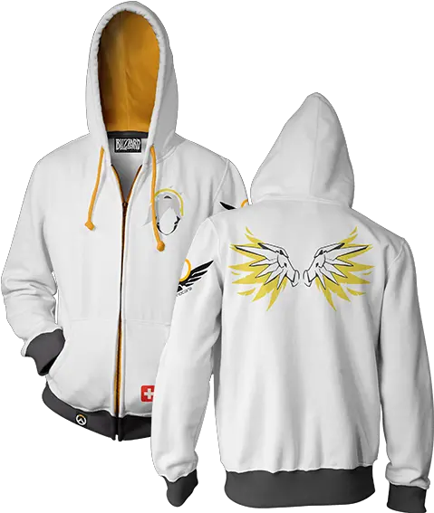  Overwatch Mercyzipupultimatehoodie Blizzplanet Overwatch Overwatch Zip Up Hoodie Png Mercy Overwatch Png