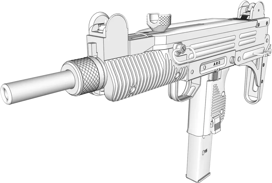  Download Uzi Submachine Gun Drawing Guns 3d Png Uzi Png