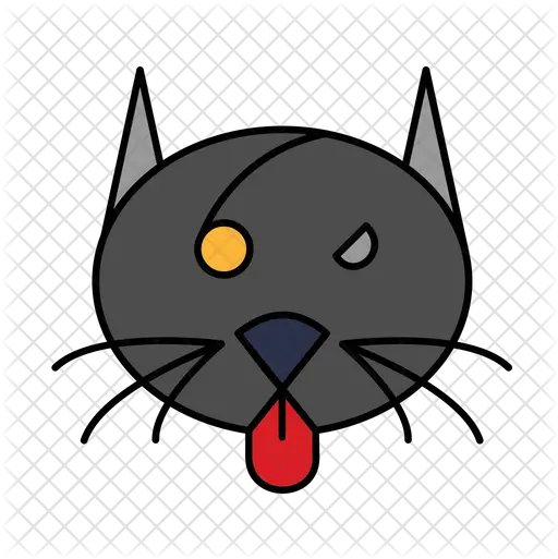  Angry Cat Icon Of Colored Outline Style Cat Yawns Png Angry Cat Png