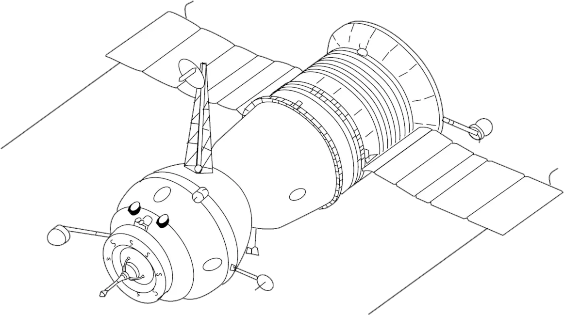  Soyuz 7k Draw A Space Probe Png Drawing Png