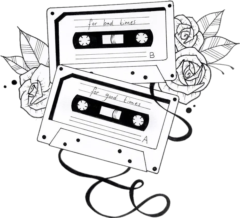  Image Freeuse Library Tumblr Art Simple Cassette Drawing Png Cassette Png