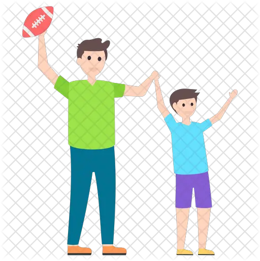  Dad Son Icon Dad And Son Playing Rugby Cartoon Png Father And Son Png