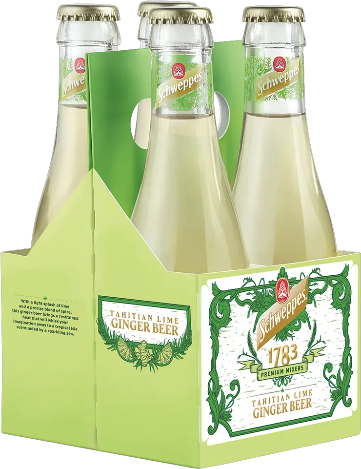  Schweppes 1783 Tahitian Lime Ginger Beer 632 Fluid Ounce Glass Bottles 4 Pack Glass Bottle Png Splash Of Beer Icon