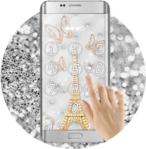  Amazoncom Silver Glitter Eiffel Theme Lock Screen Smartphone Png Silver Glitter Png