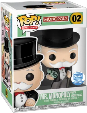  Mr Monopoly With Money Bag Hobbydb Monopoly Funko Pop Png Monopoly Money Png