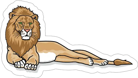  Lounging Lion Mascot Sticker Masai Lion Png Lion Mascot Logo