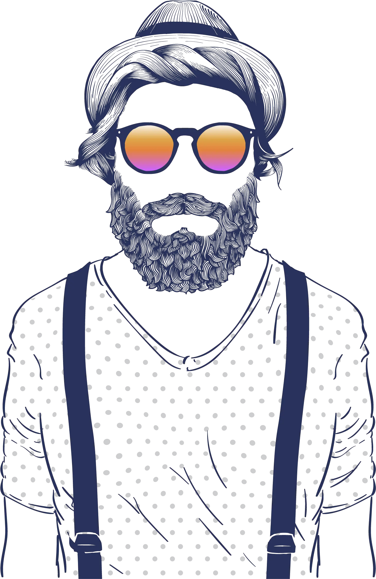  Download Photography Glasses Illustration Foreign Hipster Bearded Men Face Hipster Character Vector Illustration Png Hipster Glasses Png