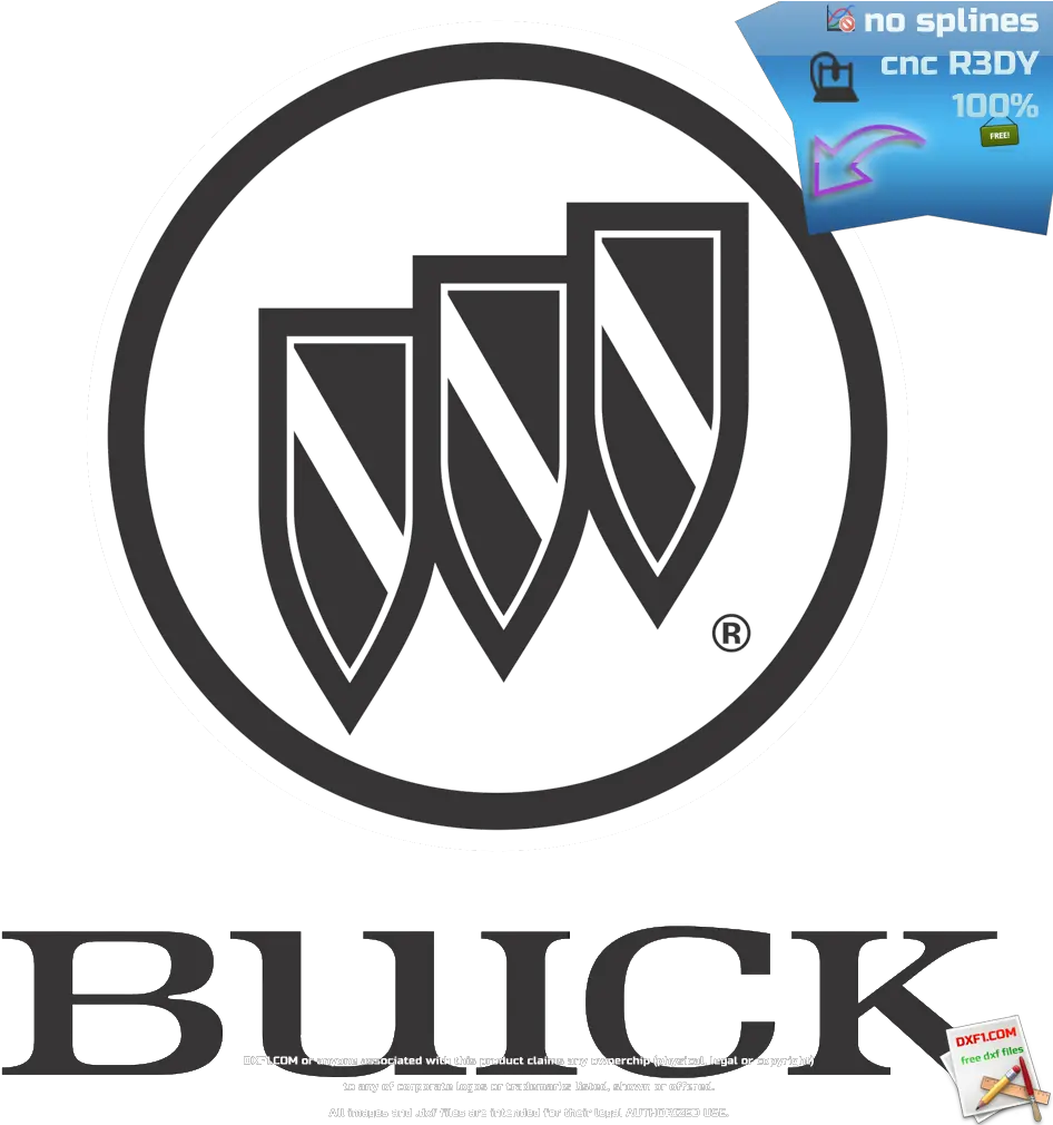  Buick Logo Cnc Dxf Free Dxf Files Free Cad Software Buick Decal Png Cnc Logo