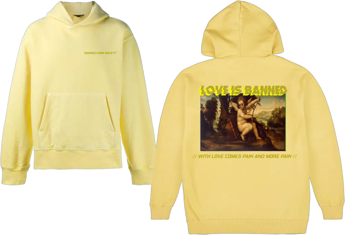  Love Is Banned Hoodie Cupid In The Landscape Png Banned Png